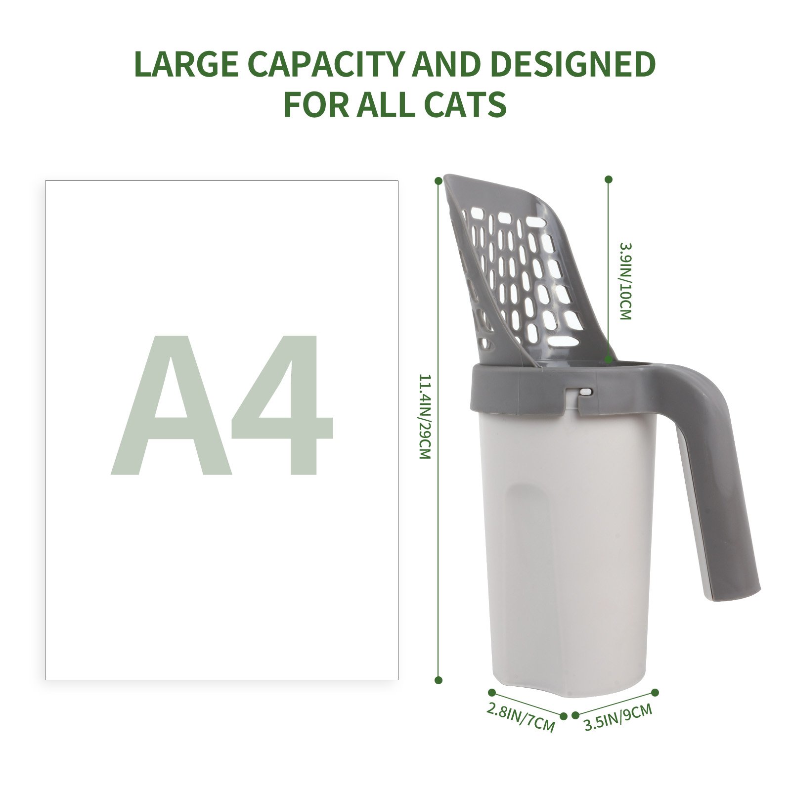 Pala 2 en 1 para Arena de Gato con Depósito y Dispensador de Bolsas - Imagen 2